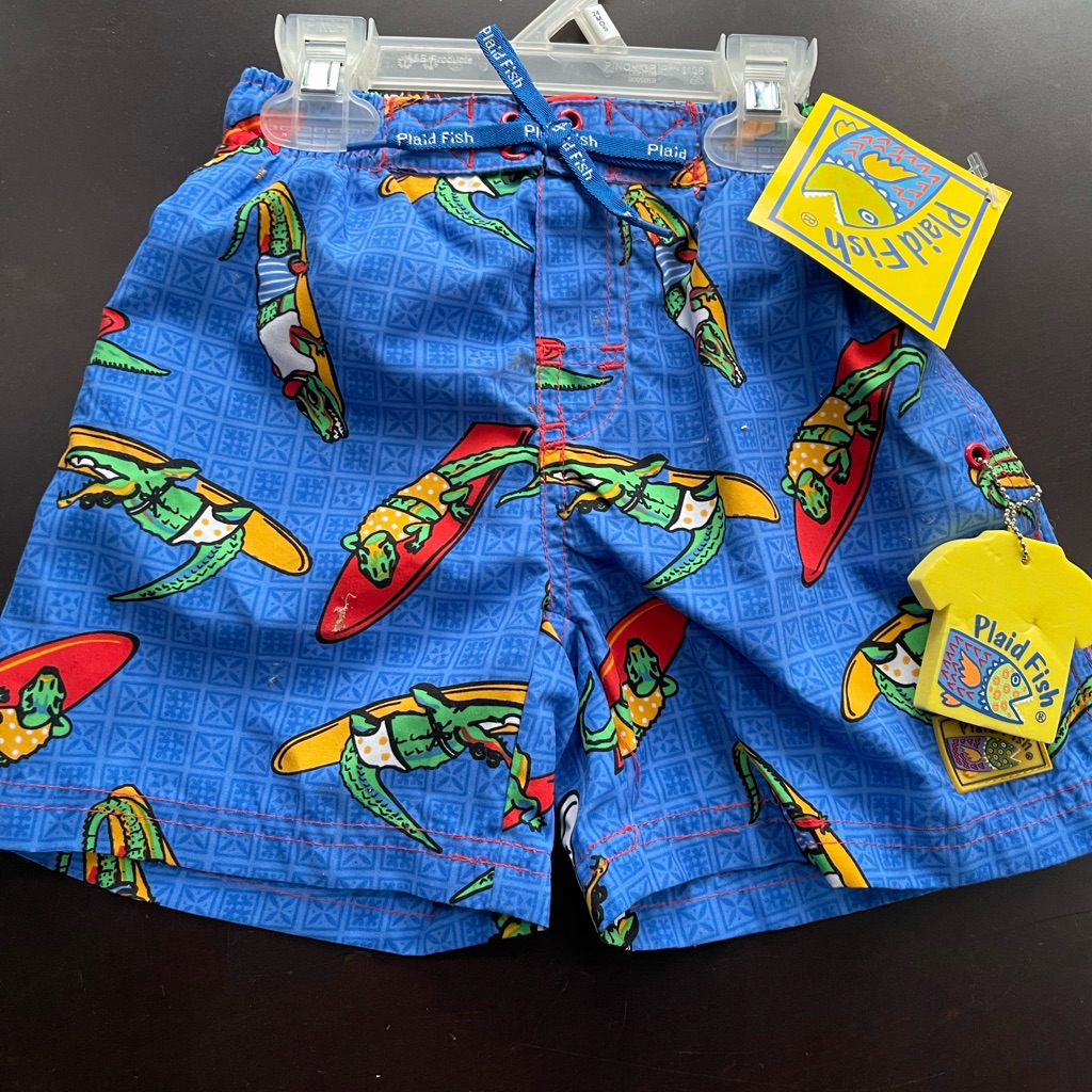 Boys Swim Trunk By Plaid Fish Size 24 Months New Nwt